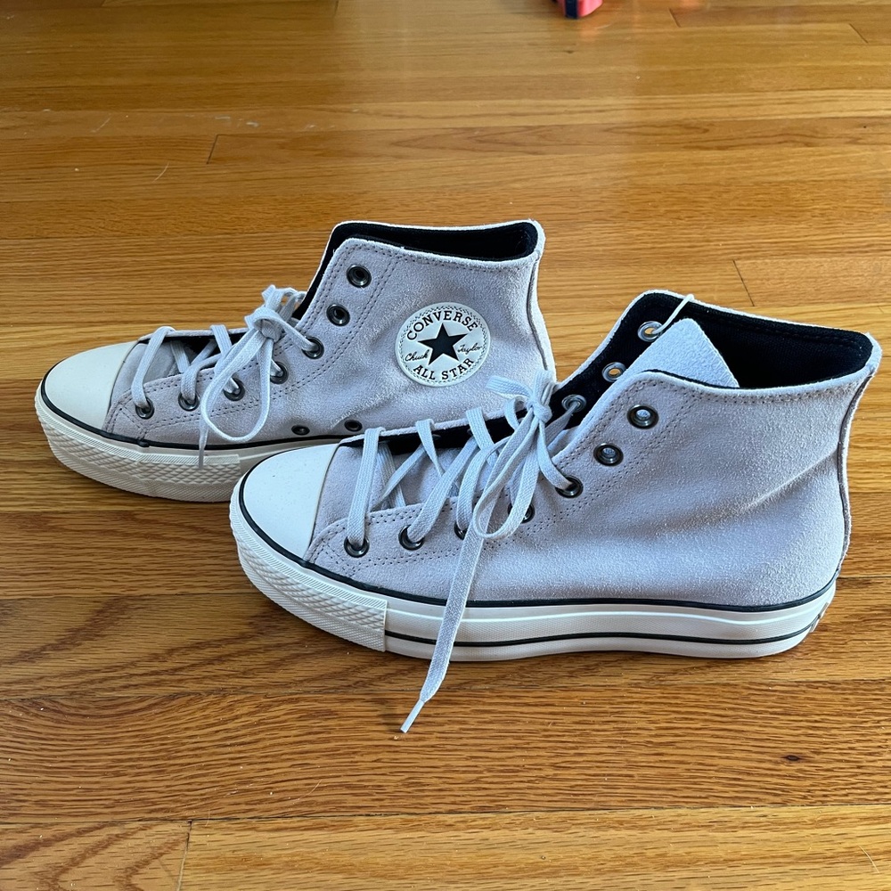 Converse Gray Suede High-Top Sneakers - Women’s Size 9 (NWT)